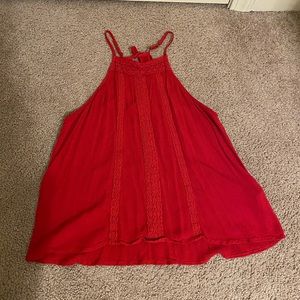 Red Tank with Detailing on Front